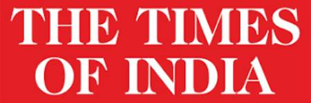 The Times of India logo white text on red background
